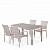 Комплект плетеной мебели T256C/Y376C-W85 Latte (4+1) + подушки на стульях